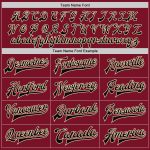 Custom Team Letterman Jacket with Name and Number - Two Tone Crimson Black Cream Bomber Full-Snap Varsity Style Personalized