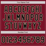 Custom Team Letterman Jacket with Name and Number - Two Tone Crimson Black Cream Bomber Full-Snap Varsity Style Personalized