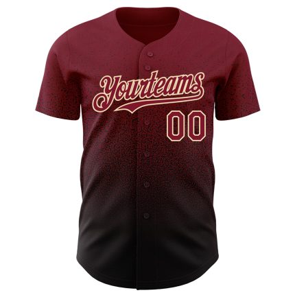 Personalized Crimson Black Cream Fade Baseball Jersey for Men and Women Personalized Crimson Black-Cream Fade Fashion Baseball