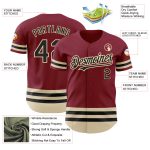 Custom Name Number Baseball Jersey in Crimson Black Cream - Authentic Team Jersey Personalized Crimson Black-Cream Line Authentic