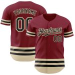 Custom Crimson Black Cream Baseball Jersey - Personalized Sports Jersey Personalized Crimson Black-Cream Line Baseball Jersey