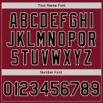Personalized Crimson Black Cream Maroon Varsity Letterman Bomber Jacket Full-Snap Personalized Crimson Black Cream-Maroon