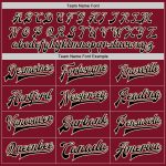 Personalized Crimson Black Cream Maroon Varsity Letterman Bomber Jacket Full-Snap Personalized Crimson Black Cream-Maroon