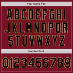 Personalized Two Tone Varsity Letterman Jacket - Crimson Black Cream-Old Gold Full-Snap Bomber Personalized Crimson Black