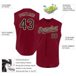 Personalized Black Cream Crimson Baseball Jersey for Men - Sleeveless Design Personalized Crimson Black-Cream Sleeveless