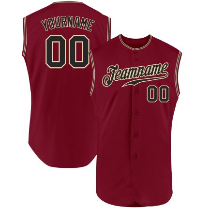 Custom Crimson Black Cream Baseball Jersey Sleeveless Design for Men and Women Personalized Crimson Black-Cream Sleeveless