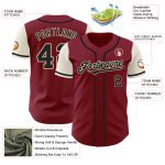 Personalized Two Tone Baseball Jersey in Crimson and Black-Cream Colors Personalized Crimson Black-Cream Two Tone Baseball