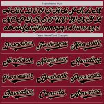Personalized Two Tone Baseball Jersey in Crimson and Black-Cream Colors Personalized Crimson Black-Cream Two Tone Baseball