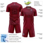 Personalized Sublimation Soccer Uniform Jersey - Crimson Black Geometric Shapes Personalized Crimson Black Geometric Shapes