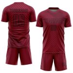 Personalized Sublimation Soccer Uniform Jersey - Crimson Black Geometric Shapes Personalized Crimson Black Geometric Shapes
