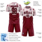 Personalized Crimson Black Geometric Soccer Jersey Uniform - Custom Sublimation Design Personalized Crimson Black Geometric