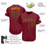 Custom Name Number Baseball Jersey in Crimson Black Gold - Authentic Drift Fashion Team Jersey Personalized Crimson Black-Gold