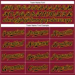 Custom Team Sleeveless Baseball Jersey with Personalized Name & Number - Crimson Black Gold Authentic Personalized Crimson