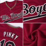 Personalized Baseball Jersey in Crimson Black-Gold for Men and Women, Custom Name and Number Option Personalized Crimson