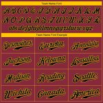 Personalized Baseball Jersey in Crimson Black-Gold for Men and Women, Custom Name and Number Option Personalized Crimson