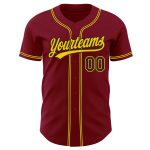 Personalized Baseball Jersey in Crimson Black Gold - Custom 4 Personalized Crimson Black-Gold Baseball Jersey 4
