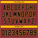 Personalized Black-Gold Baseball Jersey for Fans | Custom Crimson Design Personalized Crimson Black-Gold Baseball Jersey