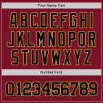 Personalized Crimson Black Gold Varsity Letterman Bomber Full Snap Jacket Personalized Crimson Black-Gold Bomber Full-Snap