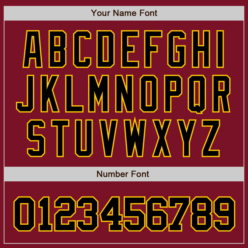 Personalized Crimson Black-Gold Bomber Full-Snap Varsity Letterman Jacket Team Custom Name and Number Custom Name Number Varsity Letterman Jacket Personalized Crimson Black-Gold Full-Snap Bomber Personalized Crimson Black-Gold - Image 5