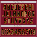 Personalized Crimson Black Gold Bomber Varsity Jacket Full-Snap Two Tone Letterman Personalized Crimson Black-Gold Bomber