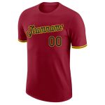Personalized Black and Gold Performance T-Shirt for Men and Women - Crimson Color Personalized Crimson Black-Gold Performance
