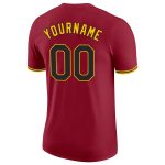 Personalized Black and Gold Performance T-Shirt for Men and Women - Crimson Color Personalized Crimson Black-Gold Performance