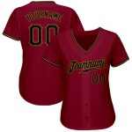 Custom Name Number Authentic Baseball Jersey - Personalized Crimson Black Old Gold Team Jersey Personalized Crimson Black-Old