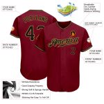 Custom Name Number Authentic Baseball Jersey - Personalized Crimson Black Old Gold Team Jersey Personalized Crimson Black-Old
