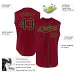 Custom Crimson Black-Old Gold Baseball Jersey with Personalized Name Number - Authentic Sleeveless Team Apparel Personalized