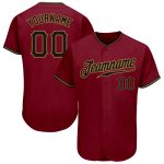 Personalized Black Crimson Gold Baseball Jersey for Men, Women, Kids - Custom Sports Apparel Personalized Crimson Black-Old