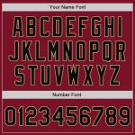 Personalized Varsity Letterman Jacket in Crimson Black and Old Gold Full-Snap Style Personalized Crimson Black-Old Gold Bomber