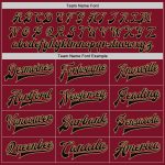 Custom Team Name Number Bomber Jacket Crimson Black Old Gold Full-Snap Varsity Letterman Personalized Crimson Black-Old Gold