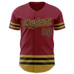 Custom Name and Number Personalized Baseball Jersey in Crimson, Black & Old Gold - Authentic Team Apparel Personalized Crimson
