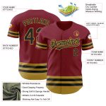 Custom Name and Number Personalized Baseball Jersey in Crimson, Black & Old Gold - Authentic Team Apparel Personalized Crimson