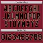 Personalized Baseball Jersey in Crimson, Black, and Old Gold Line Design Personalized Crimson Black-Old Gold Line Baseball