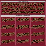 Personalized Baseball Jersey in Crimson, Black, and Old Gold Line Design Personalized Crimson Black-Old Gold Line Baseball