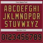 Personalized Unisex Softball Jersey - Crimson Black and Old Gold Two-Button Design Personalized Crimson Black-Old Gold Two-Button