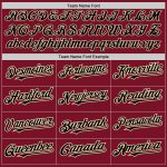 Personalized Unisex Softball Jersey - Crimson Black Pinstripe Two-Button Cream Design Personalized Crimson Black Pinstripe