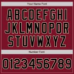 Custom Name and Number Unisex Softball Jersey - Personalized Crimson Black Pinstripe Two-Button Design Personalized Crimson