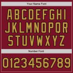 Personalized Two-Button Unisex Softball Jersey in Crimson Black Pinstripe and Old Gold Personalized Crimson Black Pinstripe