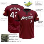Personalized Softball Jersey Unisex Two-Button Crimson Black Pinstripe White Personalized Crimson Black Pinstripe White Two-Button