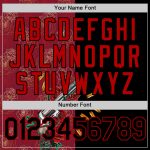 Personalized Black-Red Gothic Style Gun Rose 3D Baseball Jersey Personalized Crimson Black-Red 3D Gothic Style Gun Rose Baseball