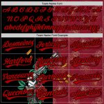 Personalized Black-Red Gothic Style Gun Rose 3D Baseball Jersey Personalized Crimson Black-Red 3D Gothic Style Gun Rose Baseball