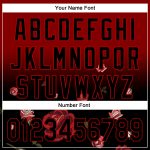 Personalized 3D Gothic Style Rose Baseball Jersey in Crimson Black-Red Personalized Crimson Black-Red 3D Gothic Style Rose