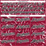 Personalized 3D Abstract Fluid Baseball Jersey in Crimson and Black-White Personalized Crimson Black-White 3D Abstract Fluid