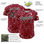 Personalized 3D Abstract Fluid Baseball Jersey in Crimson and Black-White Personalized Crimson Black-White 3D Abstract Fluid
