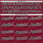 Custom Name Number Personalized Baseball Jersey Crimson Black White Sleeveless Authentic Team Personalized Crimson Black-White