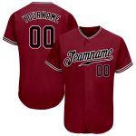 Personalized Baseball Jersey in Crimson and Black-White Color Combination Personalized Crimson Black-White Baseball Jersey