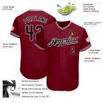 Personalized Baseball Jersey in Crimson and Black-White Color Combination Personalized Crimson Black-White Baseball Jersey