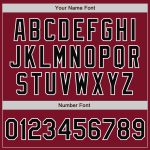 Personalized Two Tone Varsity Jacket Crimson Black-White Bomber Full-Snap Letterman Personalized Crimson Black-White Bomber